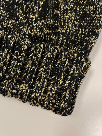 Strickmütze Schwarz/Gold