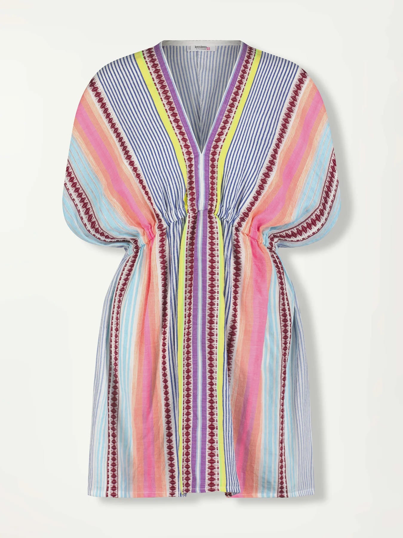 ALEM Kurzes Kleid aus Baumwolle - in Pink/Mehrfarbig