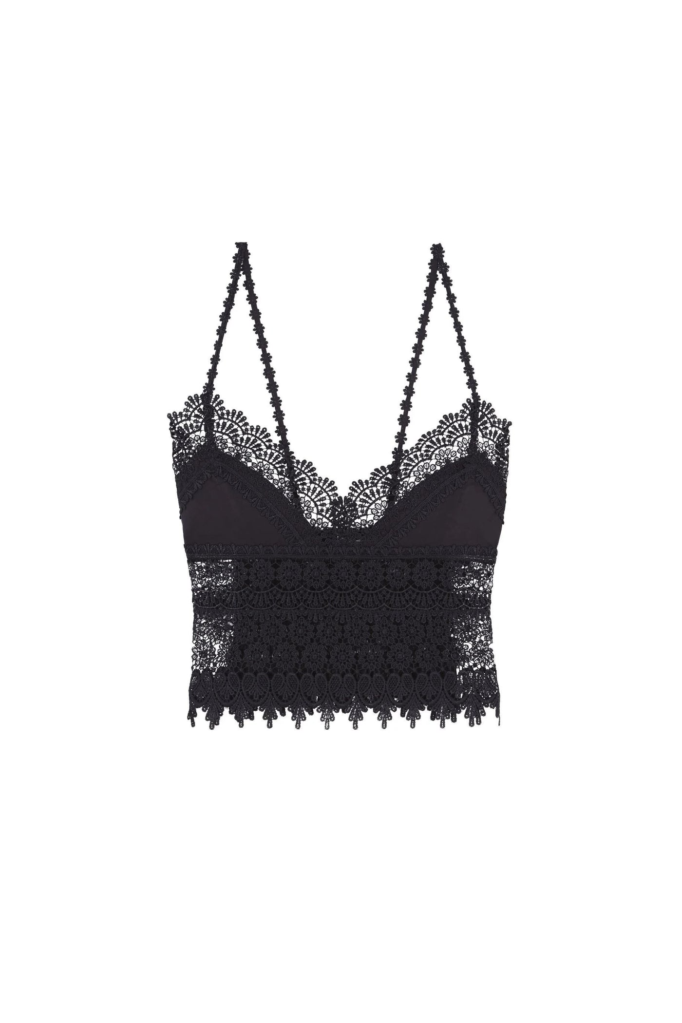 Dana Top mit Spitzendetails - Schwarz