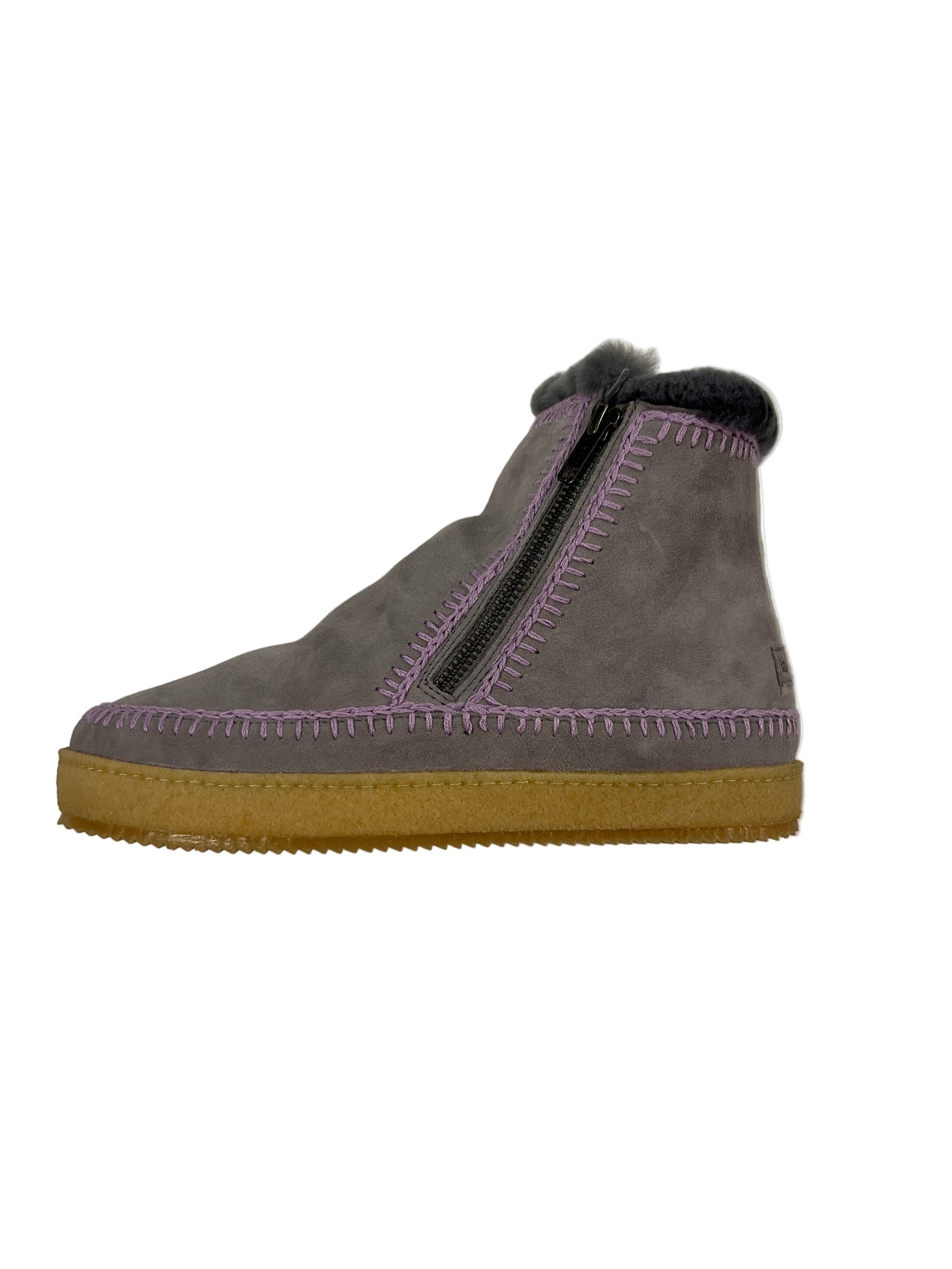 Setsu Crochet Stiefelette mit Reißverschluss, grau