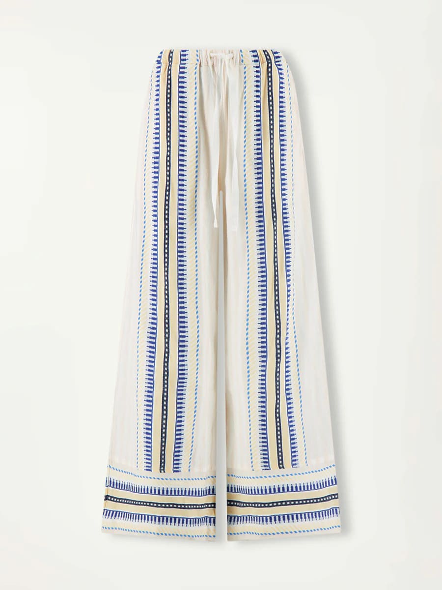 DESTA Hose aus Baumwolle mit Streifen - Creme