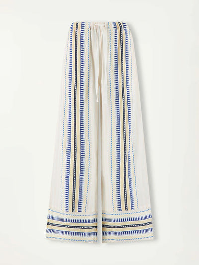 DESTA Hose aus Baumwolle mit Streifen - Creme