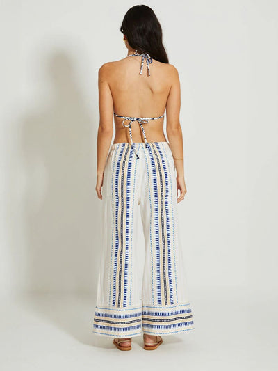 DESTA Hose aus Baumwolle mit Streifen - Creme