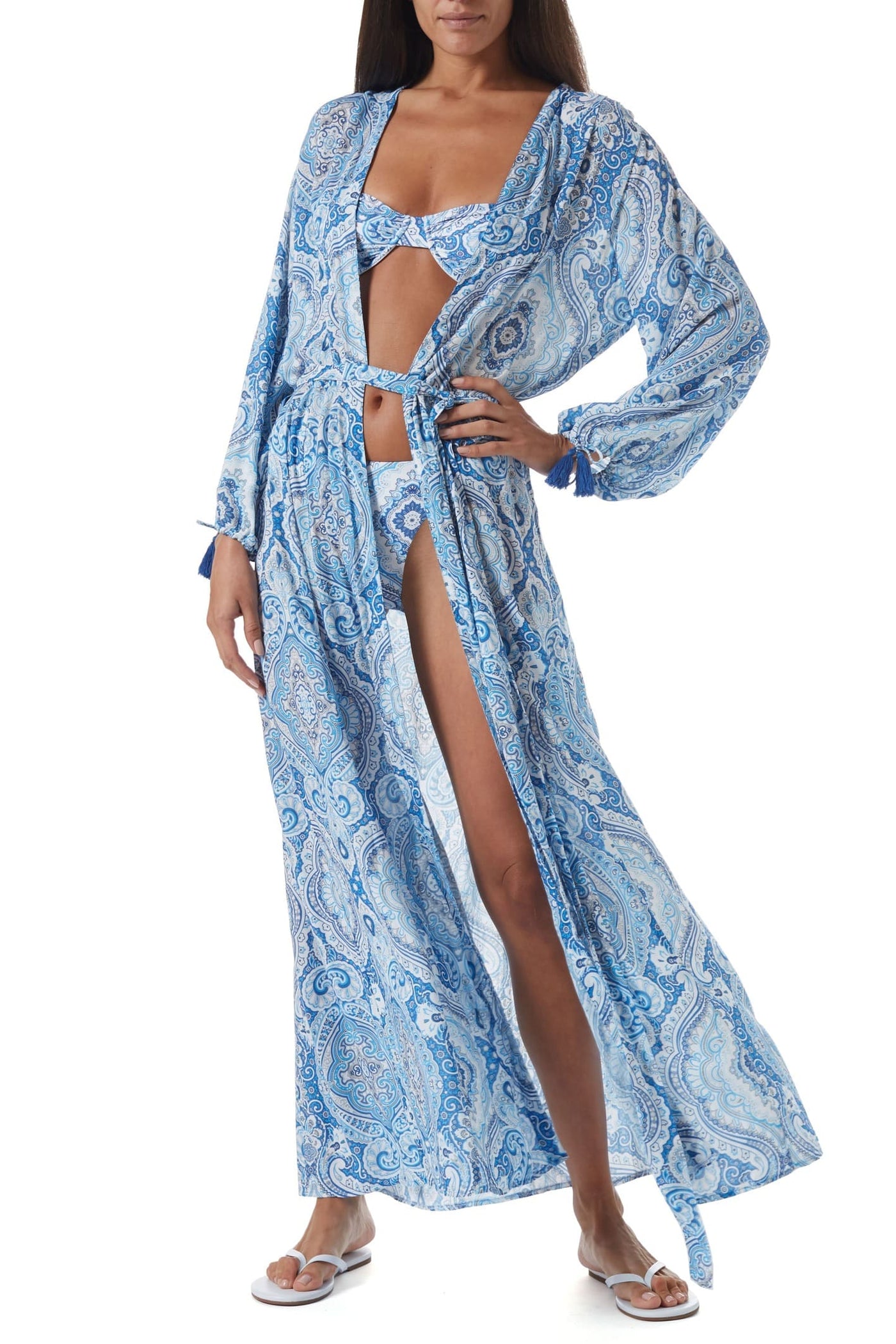 Gabby Paisley Kaftan, blau