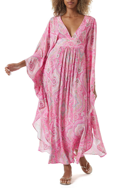 Gabriella Blush Paisley Kaftan, pink