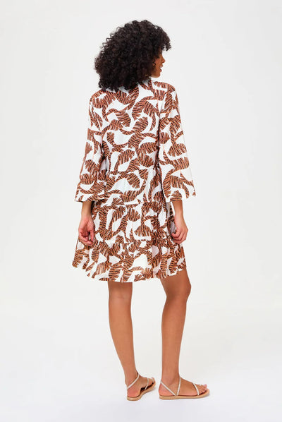Kurzes Strand Kaftan Kleid Compton - Braun