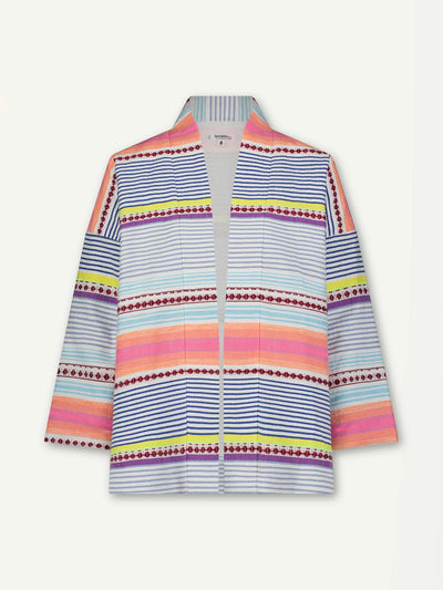 TERARA Jacke aus Baumwolle mit Streifen- in Pink/Multi