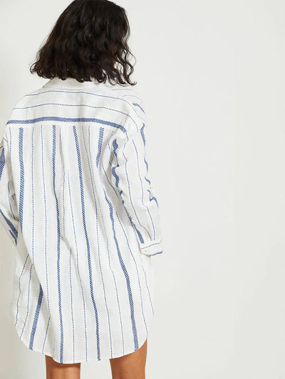 MARIAM Hemdblusen Kleid aus Baumwolle - in Weiss