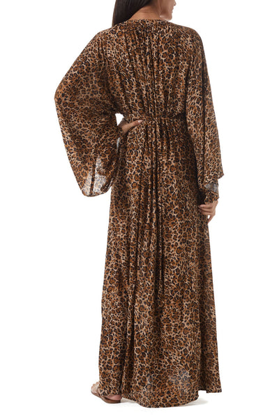 Natalie Cheetah Langes Kaftan Kleid, leopard