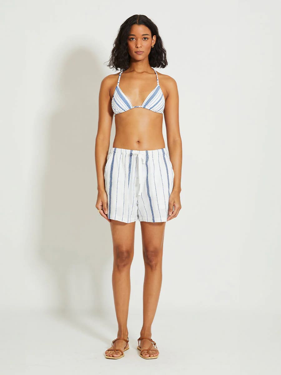 SAFIA Shorts aus Baumwolle mit Streifen - Weiss