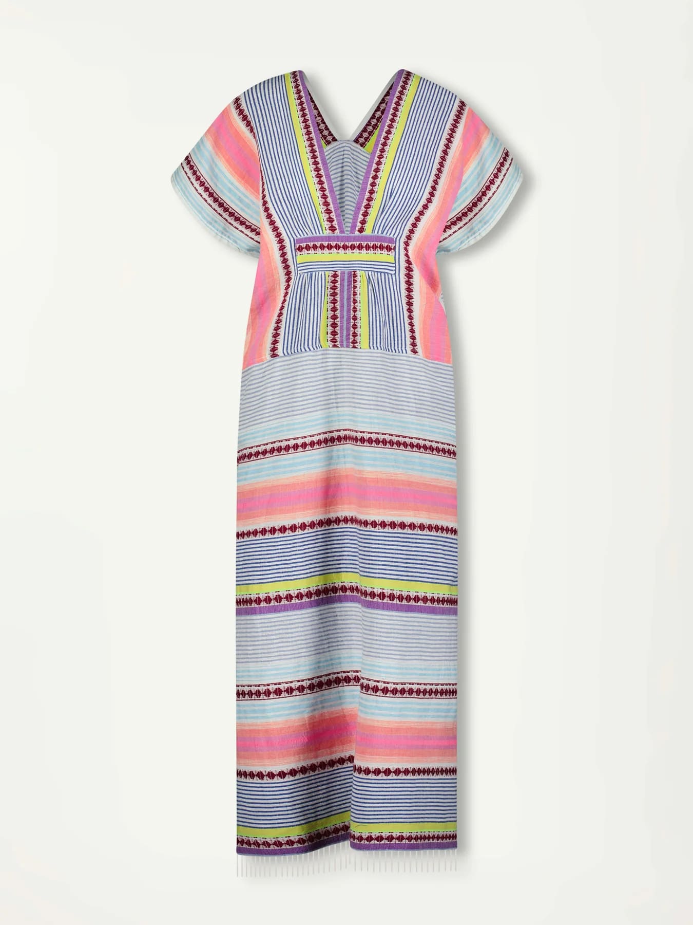 GASIRA Kaftan V-Ausschnitt - in Pink/Multi