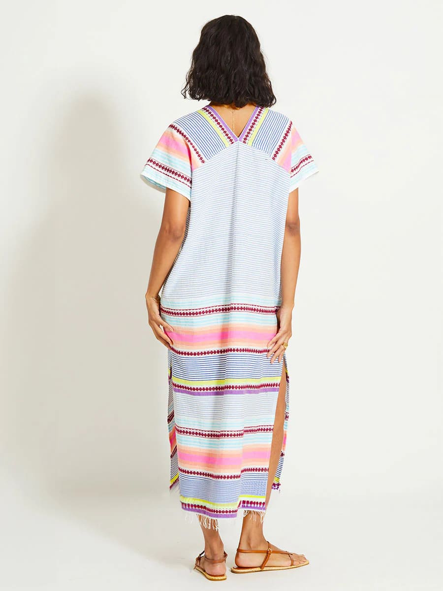 GASIRA Kaftan V-Ausschnitt - in Pink/Multi