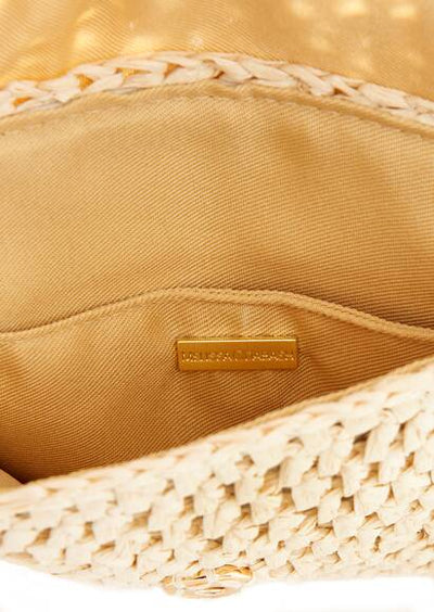 Kleine Clutch aus Naturstroh mit Bommeln – Melissa Odabash Holiday Collection