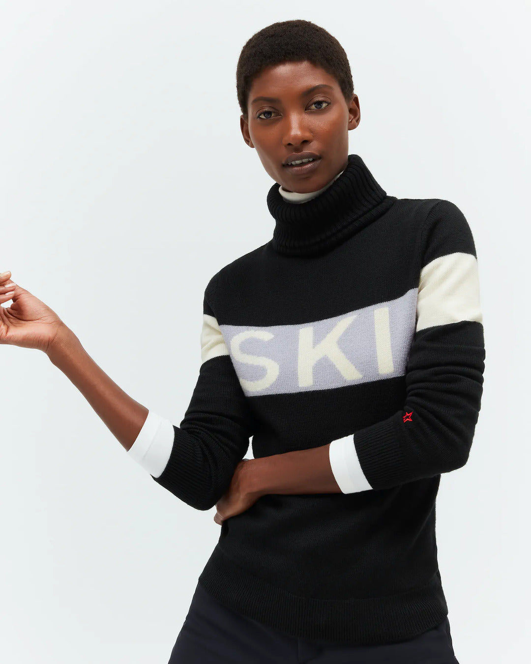 Ski II Pullover aus Merinowolle, schwarz