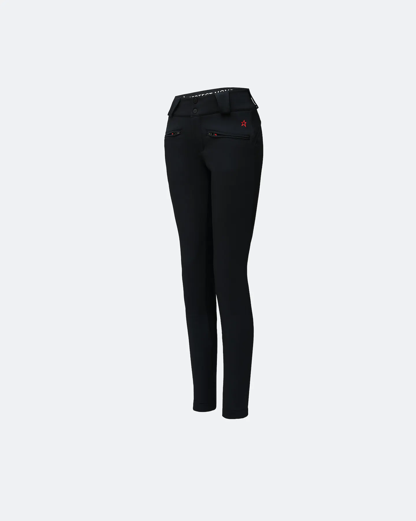 Schwarze, eng anliegende Skihose von Perfect Moment, stilvoll und funktional für Damen