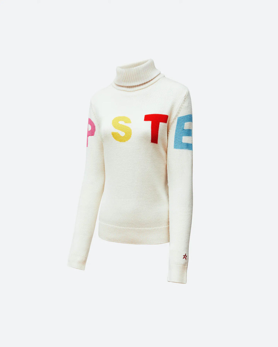 Ski-Pullover für Damen mit buntem „Piste“-Schriftzug – ikonisches Design trifft hochwertigen Strick