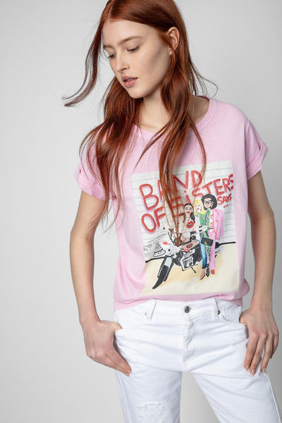 T-Shirt Anya Band of Sisters - Candy Pink bedruckt