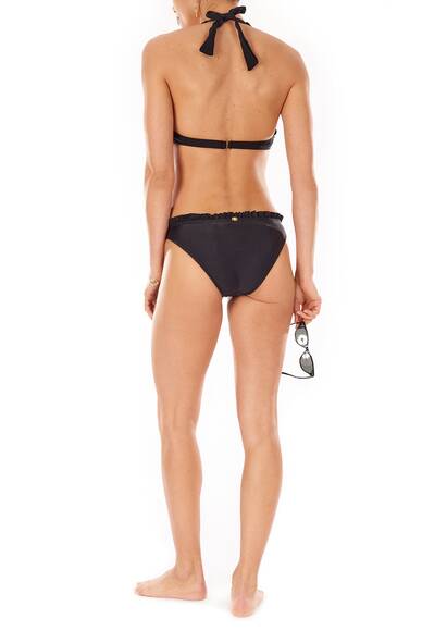 Bikini with ruffle detail, black