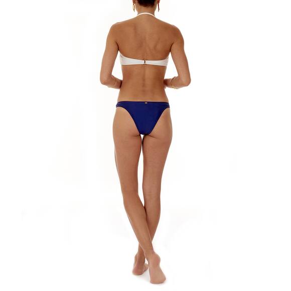 Two-tone bandeau bikini - blue/white