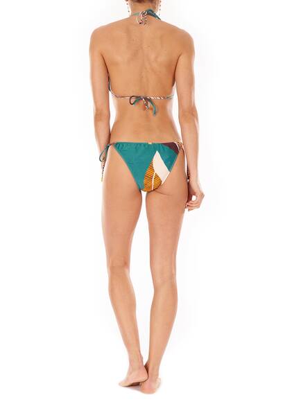Triangle bikini in Bahiana pattern, green pattern