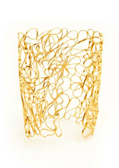 Bracelet cuff, gold plated