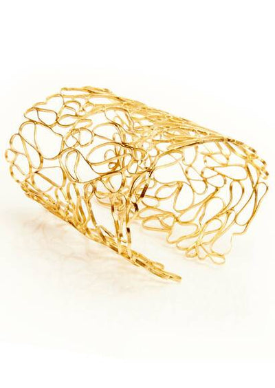 Bracelet cuff, gold plated