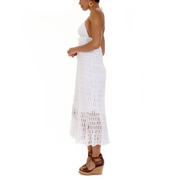 Long dress white crochet