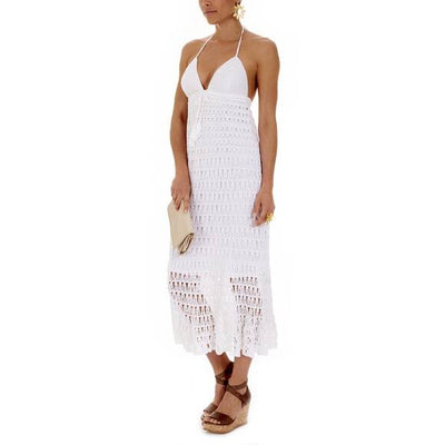 Long dress white crochet