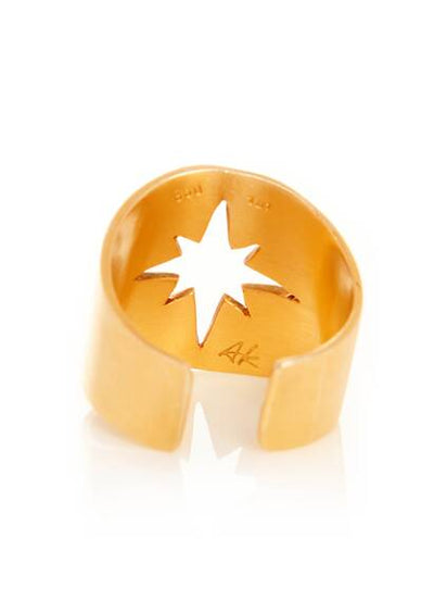 North Star Offener Ring, vergoldet