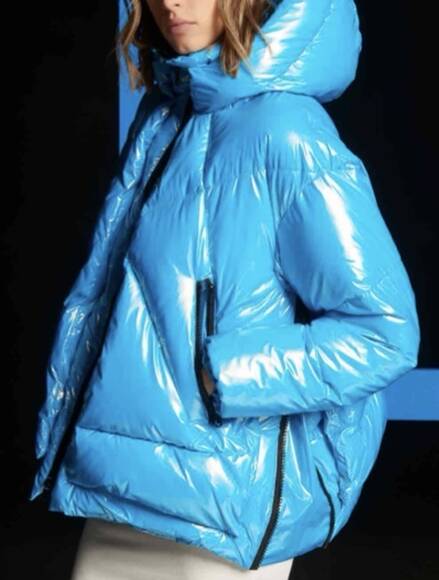 Eugenie Short down jacket, turquoise