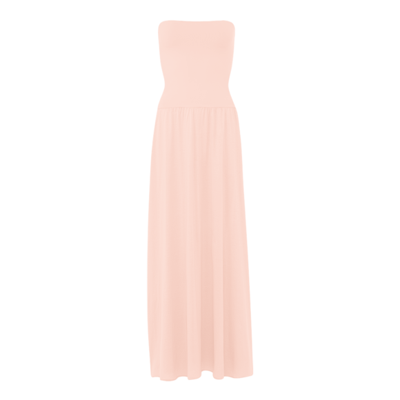 Ankara Langes Kleid, Pastel Rosa/Eau de Rose