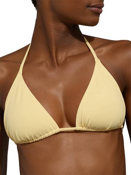 Mouna Triangle Bikini Top, Pastel Yellow/Canari