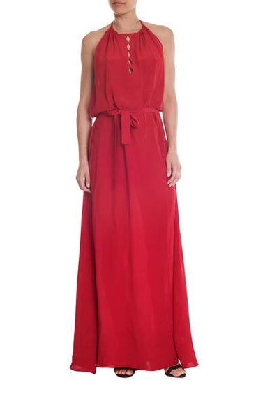 Tulla Diamond Detail Maxi Dress, Red