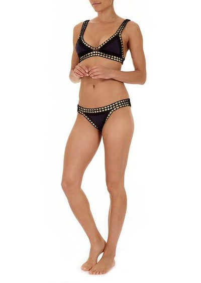 Cacha Triangel Bikini, schwarz/gold