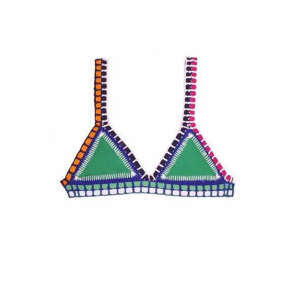 Clo triangle bikini, emerald green/multi