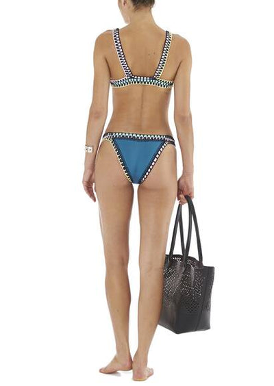 Flor Triangle Bikini, teal/multi