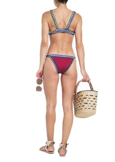 Triangle bikini Soley with multicolored crochet trim
