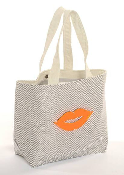 Shoulder bag Ioli made of imitation raffia, grey/beige