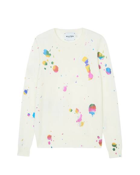 Cashmere Sweater Pepita - White/Multicolored