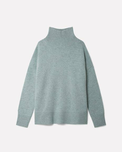 Ulla oversize funnel neck cashmere sweater, mint