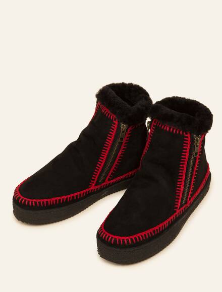 Setsu Crochet Stiefelette mit Reißverschluss, schwarz