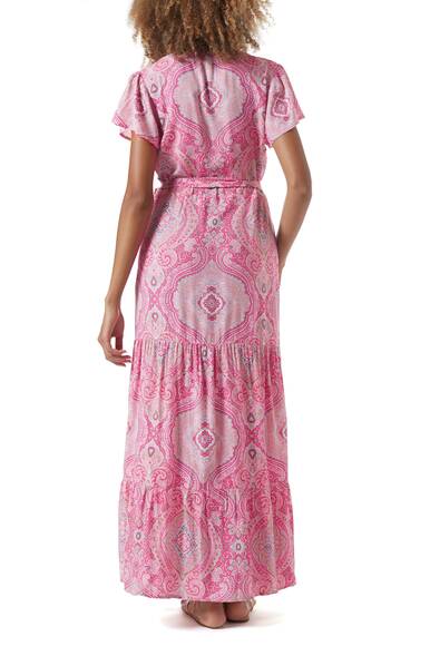 Barrie maxi dress, pink/blush paisley