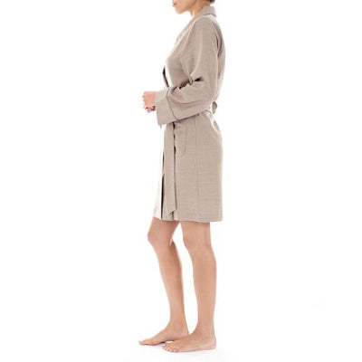 Morgenmantel aus Flanell- Alix Fig, beige