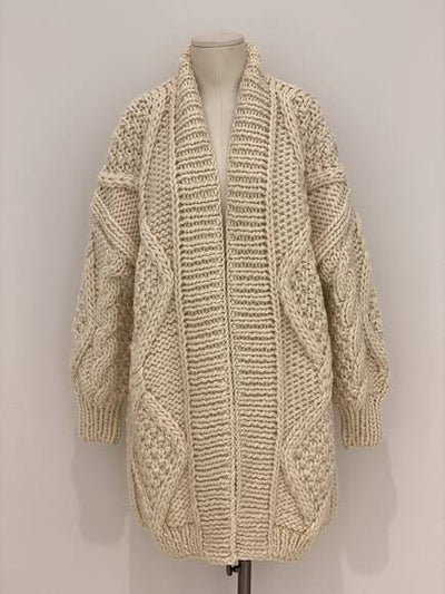 Chunky Cardigan Strickmantel, creme