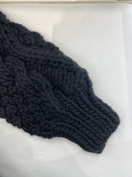 Chunky cardigan knit coat, black