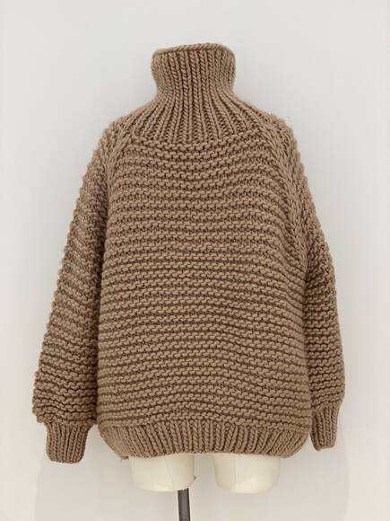 Chunky lace knit jumper, taupe