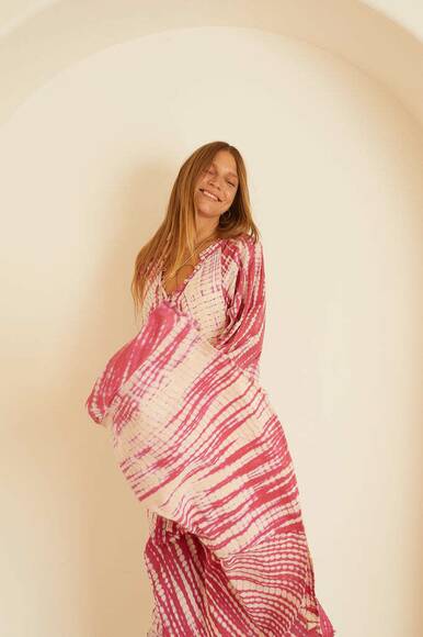 Fiore Maxi Dress - Tie Dye Pink