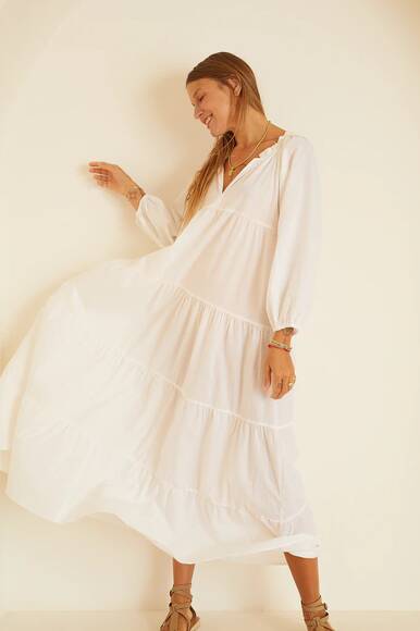 Rose Maxi Kleid - Weiß