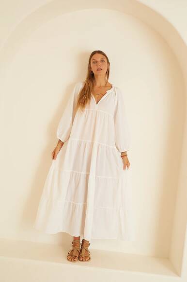 Rose Maxi Kleid - Weiß