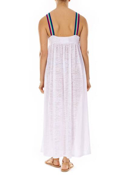 Long dress, white/rainbow